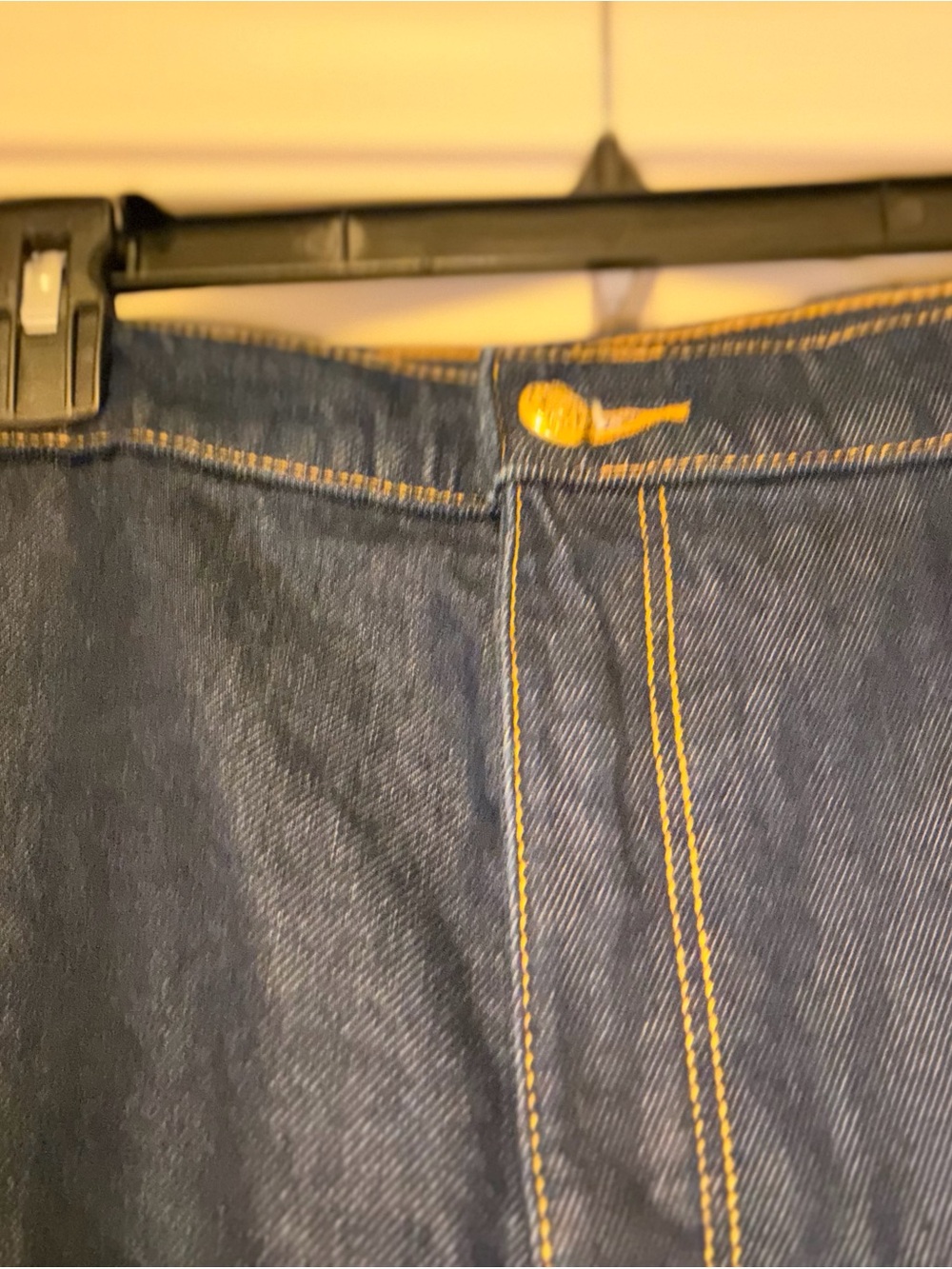 LOFT Dark Blue Wide-Leg Jeans with Gold Buttons *BOGO EQUAL OR LESS - Picture 6 of 7